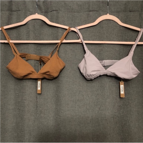 SKIMS 2 Triangle Bralette Iris (1) Mica (1) Camel Size XXS New - Picture 8 of 14